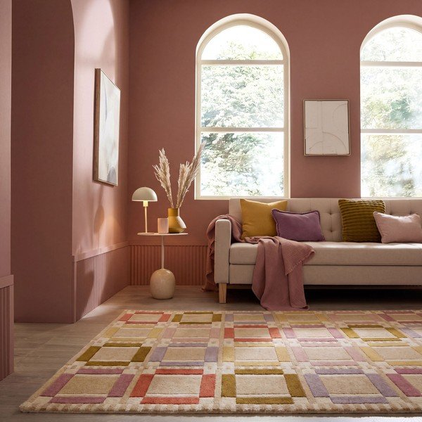 Ръчно изработен вълнен килим в естествен цвят 160x230 cm Quadro Wool – Flair Rugs-image-1