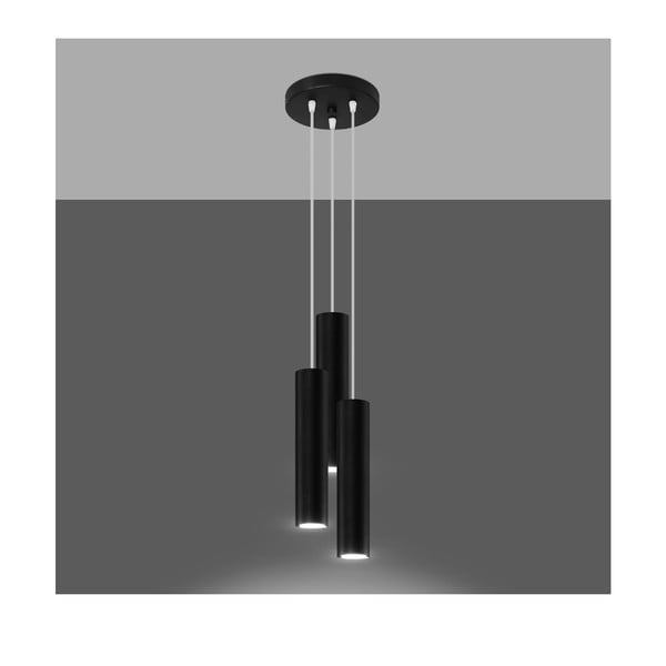 Черна висяща лампа ø 6 cm Castro - Sollux-image-1