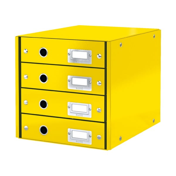 Жълта кутия с 4 чекмеджета Офис, дължина 36 cm Click & Store - Leitz