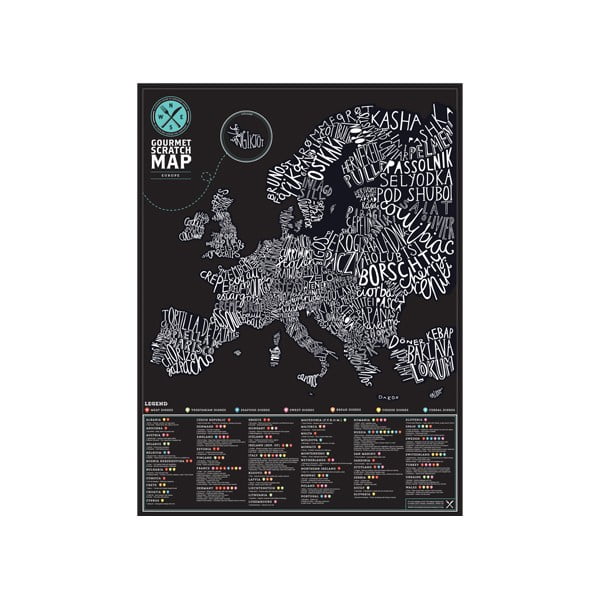 Gurmánská stírací mapa Evropy Luckies of London -image-3