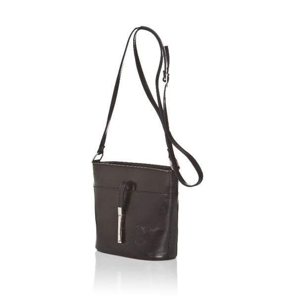 Черна кожена чанта Severina - Markese-image-2