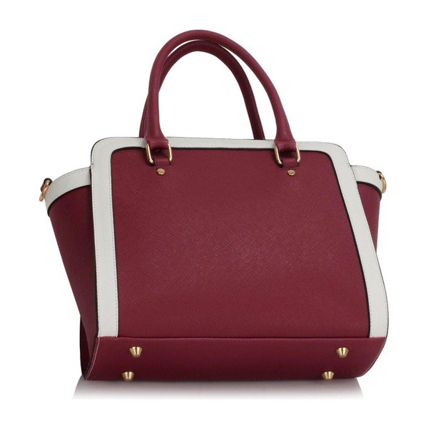 Kabelka L&S Bella Burgundy & White-image-2