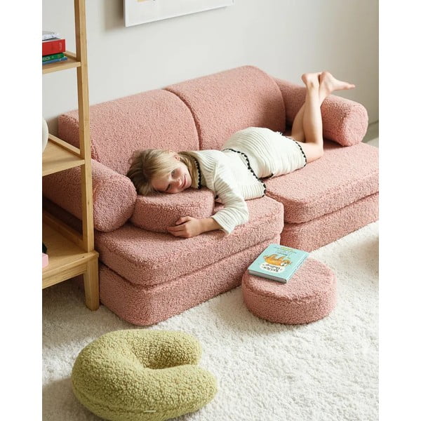 Зелена детска възглавница за диван от букле U – Wigiwama-image-2