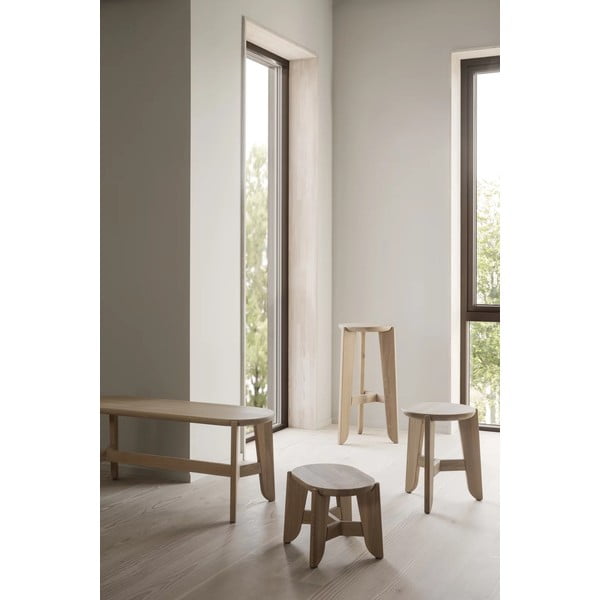 Бар стол от масивен дъб в естествен цвят (височина на седалката 75 cm) Eli – Blomus-image-2