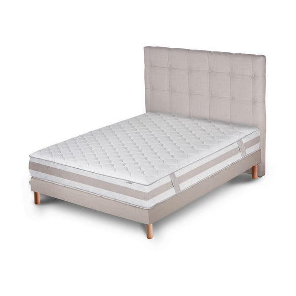 Světle šedá postel s matrací Stella Cadente Maison Saturne Saches, 160 x 200  cm