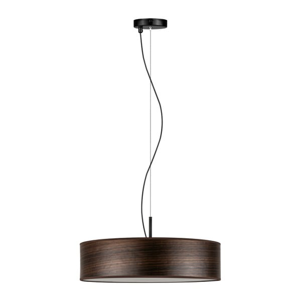 Тъмнокафява висяща лампа с абажур от естествен фурнир Ocho Clear - Bulb Attack