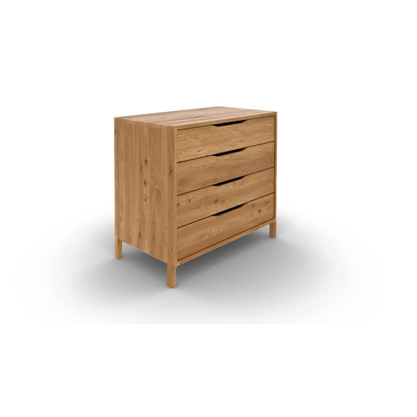 Нисък скрин от масивен дъб в естествен цвят 95x80 cm Twig – The Beds-image-2