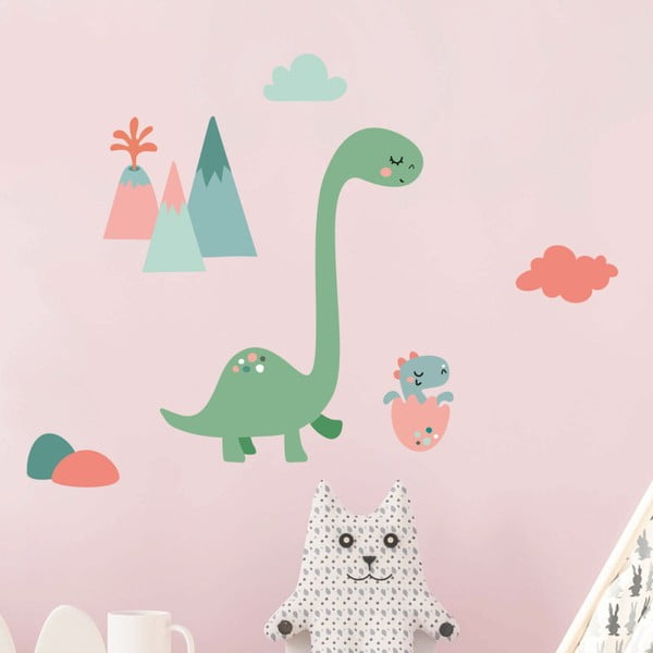 Стикери за стена за мама и бебе динозавър - Ambiance