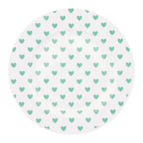 Keramický talíř Miss Étoile Emerald Hearts, ⌀ 25 cm