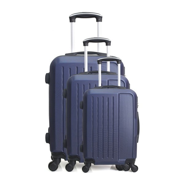 Sada 3 modrých cestovních kufrů na kolečkách Hero Memphis
