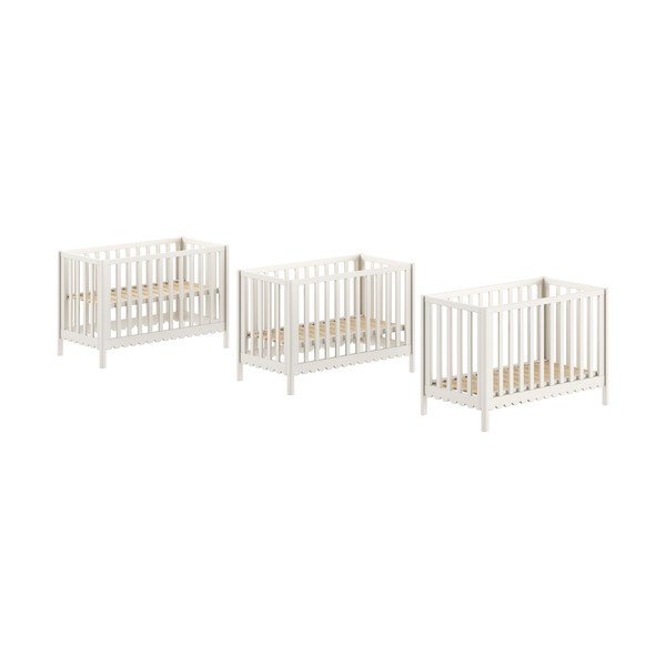 Бежово детско креватче 60x120 cm от масивен бор с регулируема височина Swingo – Vipack-image-2