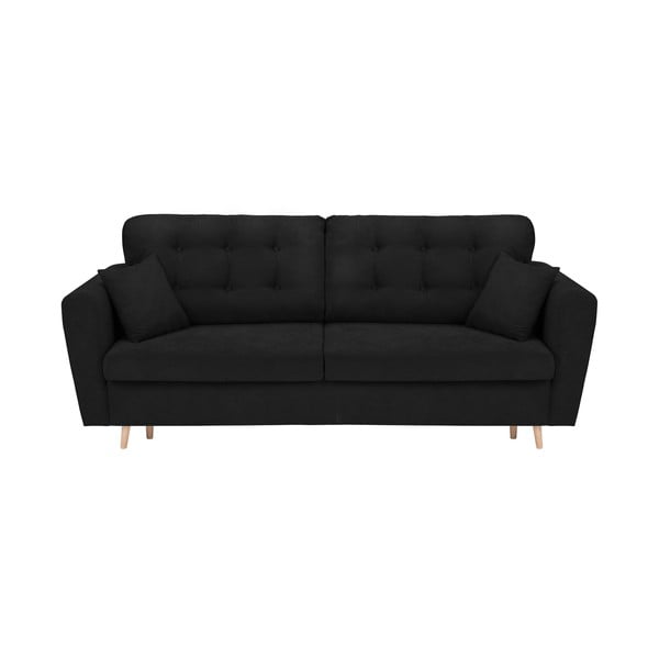 Черен триместен разтегателен диван с място за съхранение Grenoble - Cosmopolitan Design