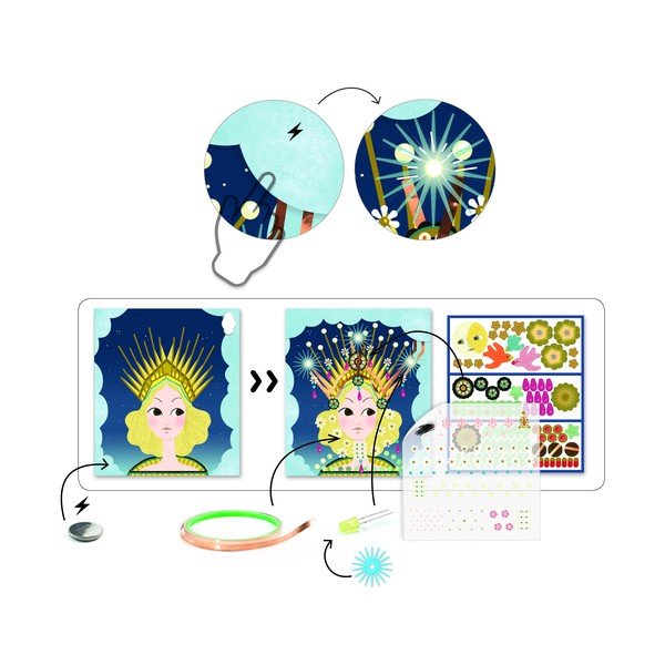 Комплект от 3 светещи картини Royal Crown - Djeco-image-2