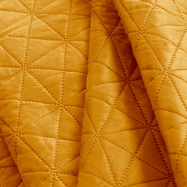 Жълто капитонирано покривало за легло 220x240 cm Laila – Restilo-image-3