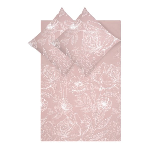 Розово памучно спално бельо от перкал 200x200 cm Keno - Westwing Collection