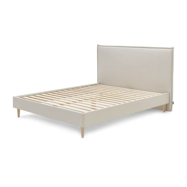 Бежово тапицирано двойно легло с решетка 180x200 cm Sary - Bobochic Paris