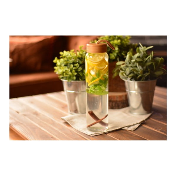 Стъклена бутилка с бамбукова капачка, 500 ml Diem - Bambum-image-2