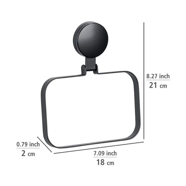 Черен държач за кърпи Static-Loc® Plus за стена Pavia - Wenko-image-3