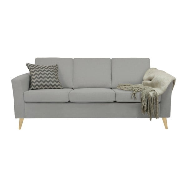 Světle šedá trojmístná pohovka s přírodními nohami Helga Interiors Alex-image-3