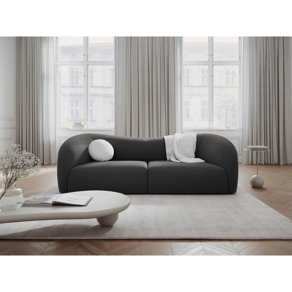 Сив кадифен диван 237 cm Santi – Interieurs 86-image-1