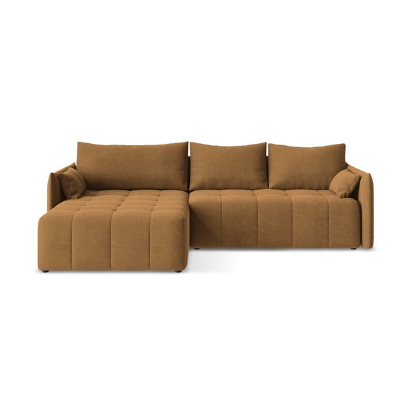 Теракотен разтегателен ъглов диван с място за съхранение (ляв ъгъл) Moku – Makamii