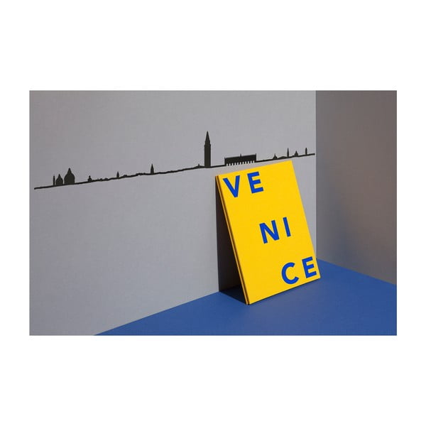 Черна декорация за стена със силует на град Венеция - The Line