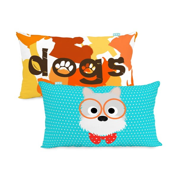 Двустранна памучна калъфка за възглавница 50 x 30 cm Dogs - Mr. Fox-image-3