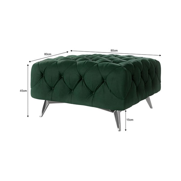 Тъмнозелена кадифена табуретка Chelsea – Ropez-image-3