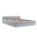 Светлосиво двойно легло 180x200 cm тапицирано с място за съхранение с включена подматрачна рамка Solvo – Maison de Rêve