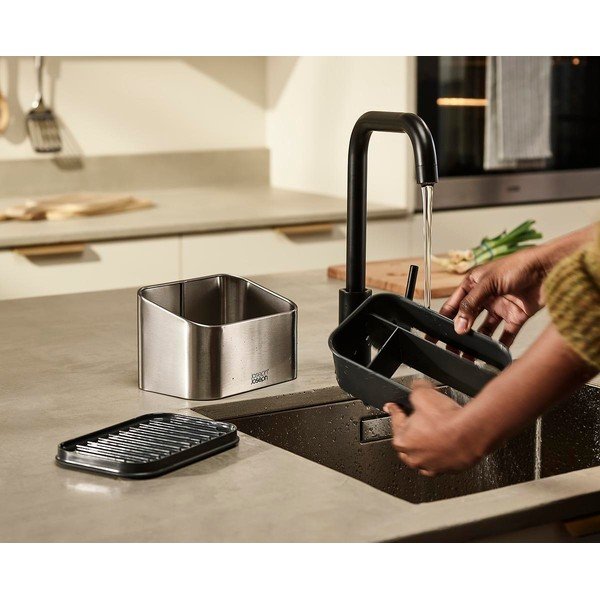 Метална стойка за перилни препарати в блестящо сребрист цвят Surface – Joseph Joseph-image-3