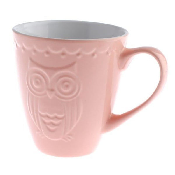 Розова керамична чаша "Сова", 530 ml - Dakls
