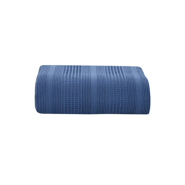 Синя памучна покривка за двойно легло 220x235 cm Leona - Mijolnir