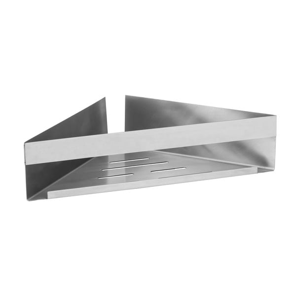 Ъглов самоносещ рафт за баня от неръждаема стомана в матово сребристо Genova - Wenko-image-1