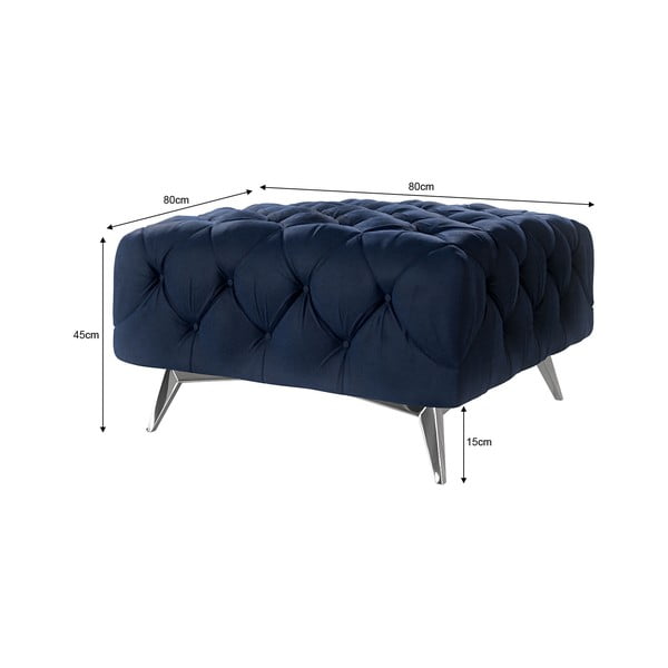 Тъмносиня кадифена табуретка Chelsea – Ropez-image-3