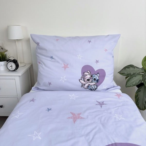 Единично  детско памучно спално бельо 140x200 cm  Lilo and Stitch "Heart" – Jerry Fabrics-image-4