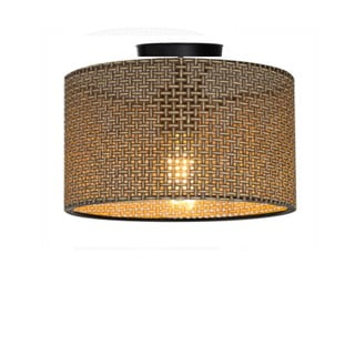 Кафяво осветително тяло за таван с текстилен абажур ø 30 cm Goza – Squid Lighting