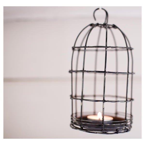 Lucerna Bird Cage Light 19 cm, šedá