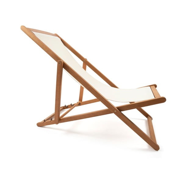 Бежов сгъваем градински шезлонг от акациева дървесина Deck - Bonami Essentials-image-2