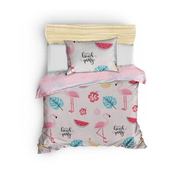 Бяло-розово единично  детско спално бельо 140x200 cm Kokteyl – Mijolnir-image-3