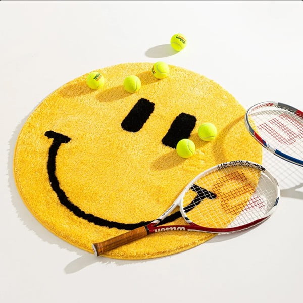 Жълт килим за баня ø 90 cm Yellow Smile – Foutastic-image-1