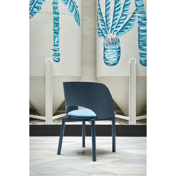 Син тапициран трапезен стол Dam – Teulat-image-1