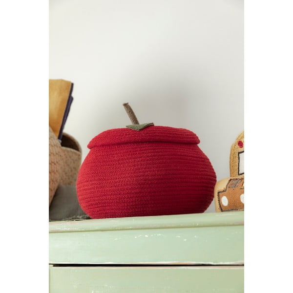 Червена текстилна детска кошница за играчки ø 28x20 cm Apple – Lorena Canals-image-3