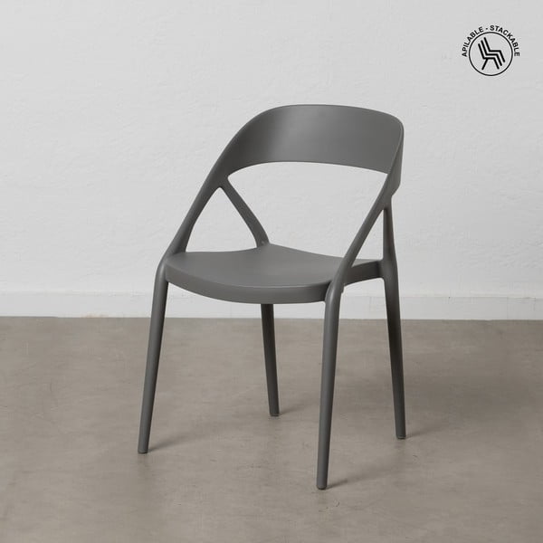 Сиви пластмасови трапезни столове в комплект от 2 бр. – Ixia-image-2