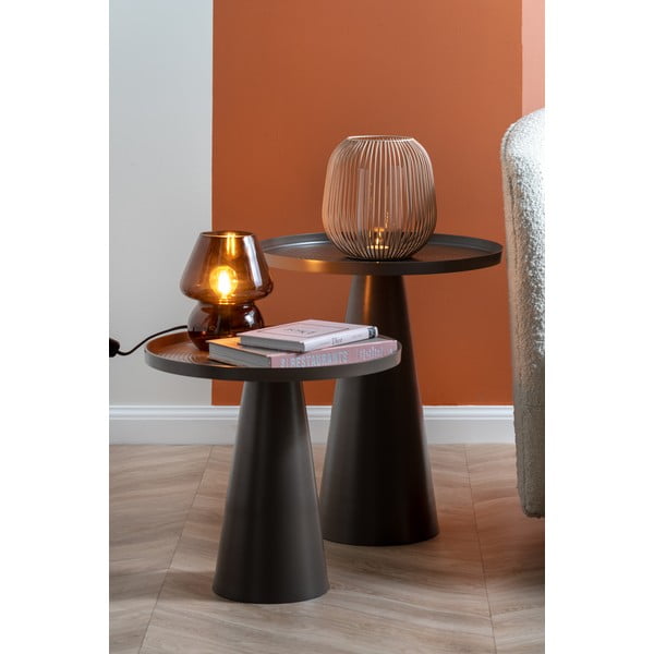 Тъмнокафява стъклена настолна лампа Стъкло, височина 18 cm - Leitmotiv-image-1