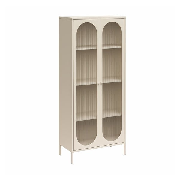 Кремава метална витрина 80x186x40 cm Luna – Støraa-image-2