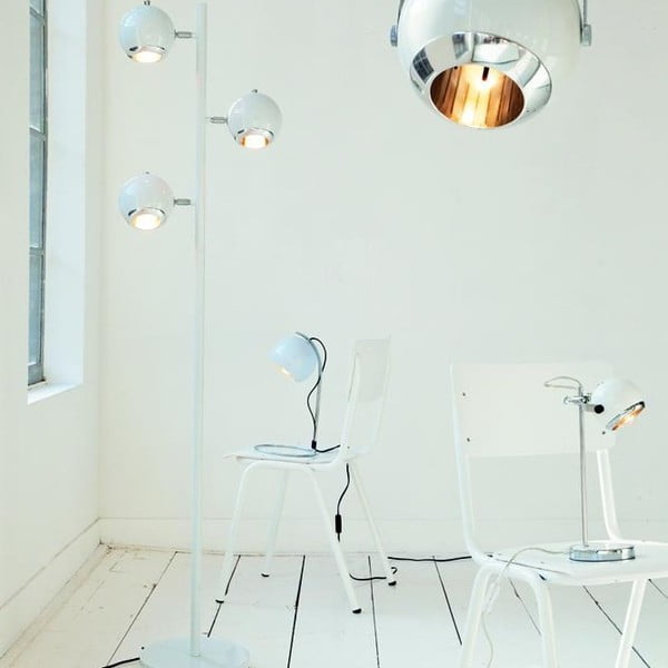 Retro stolní lampa, bílá-image-1