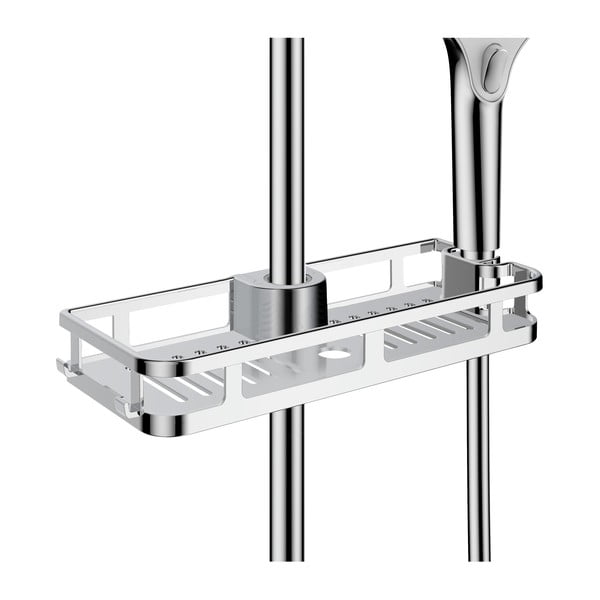 Самоносеща пластмасова етажерка за баня в лъскаво сребристо Libertà - Wenko-image-2