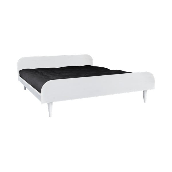 Dvoulůžková postel z borovicového dřeva s matrací Karup Design Twist Comfort Mat White/Black, 160 x 200 cm