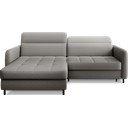 Сив кадифен разтегателен ъглов диван с място за съхранение (ляв ъгъл) Gomsi – ELTAP
