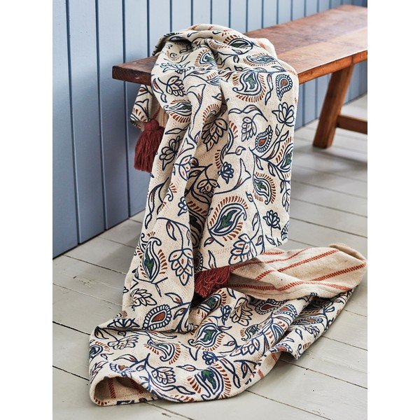 Одеяло със смес от памук 130x160 cm Paisley – Bloomingville-image-1